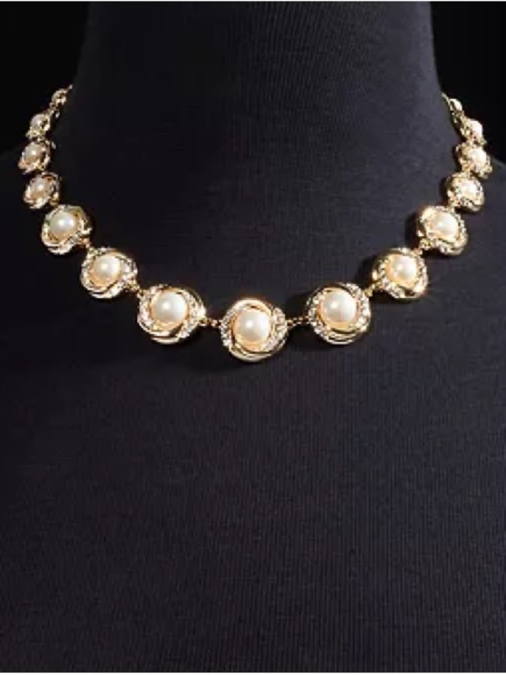 Charter club Gold-Tone Pavé & Imitation Pearl All-Around Collar Necklace, 17"+ 2
